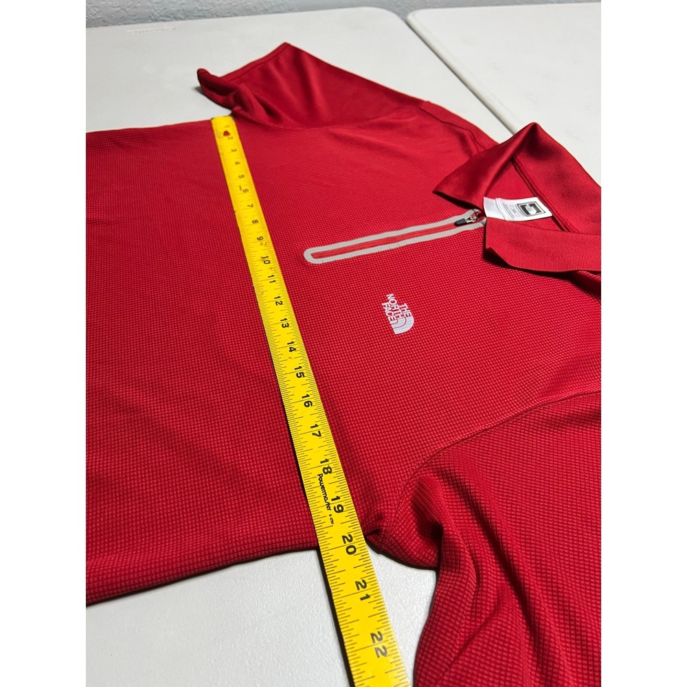 The North Face Polo Shirt Men M Red VaporWick 1/4 Zip Grid Texture Performance - Picture 8 of 8